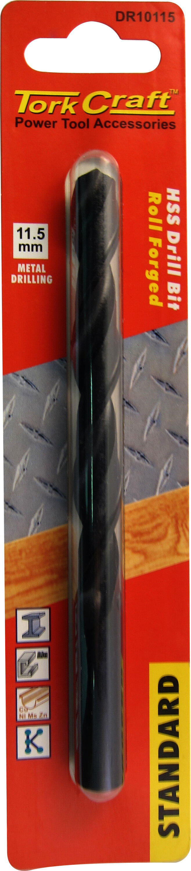Tork Craft Drill Bit HSS Standard 11.5mm ( 1) Card DR10115