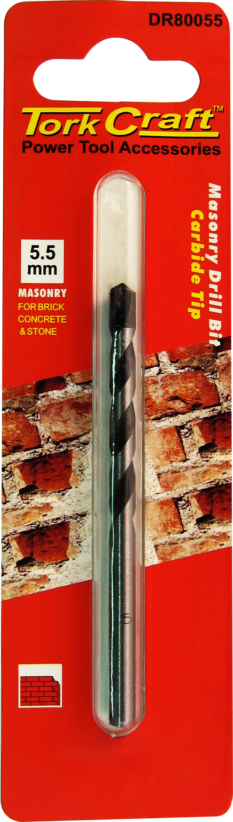 Tork Craft Drill Bit Masonry/Concrete 5.5mm (1) Card DR80055