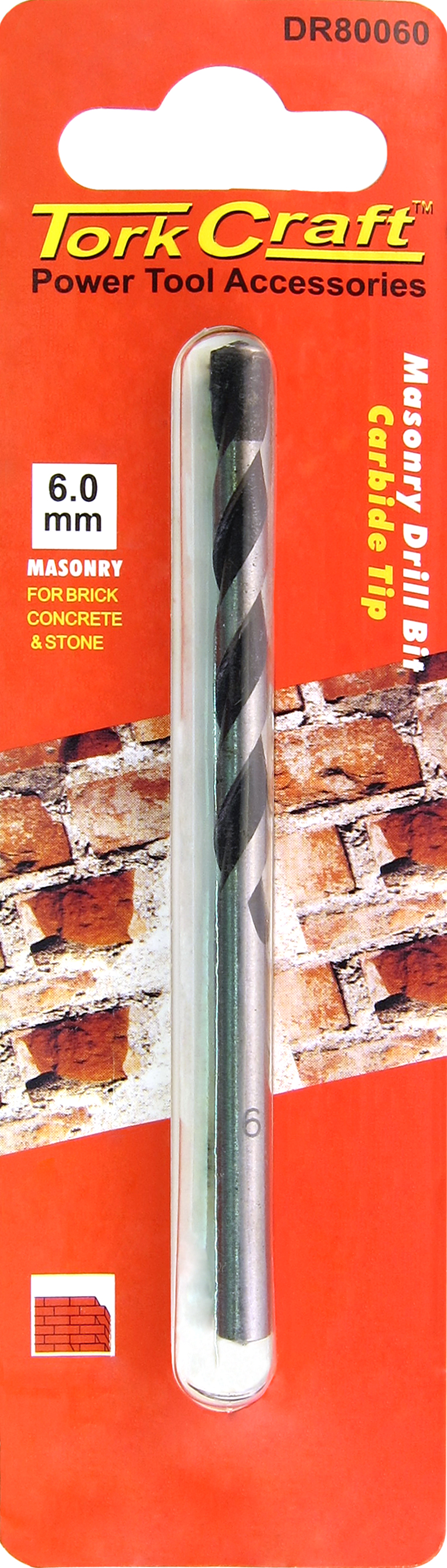 Tork Craft Drill Bit Masonry/Concrete 6.0mm (1) Card DR80060
