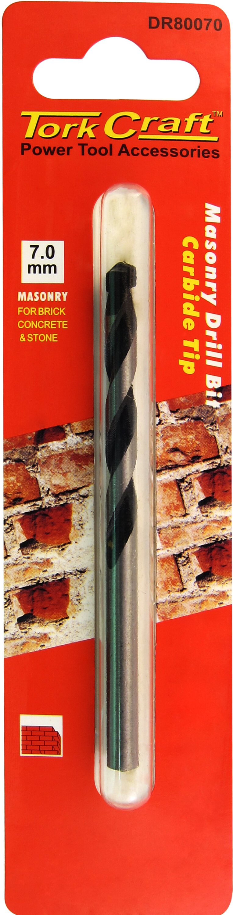 Tork Craft Drill Bit Masonry/Concrete 7.0mm (1) Card DR80070