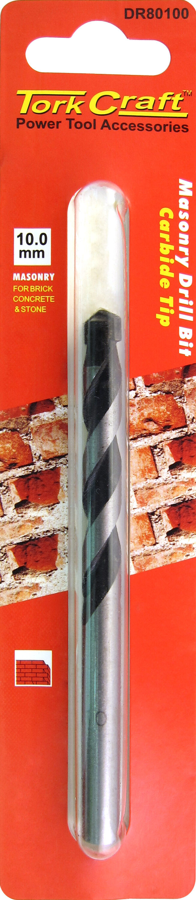 Tork Craft Drill Bit Masonry/Concrete 10.0mm (1) Card DR80100