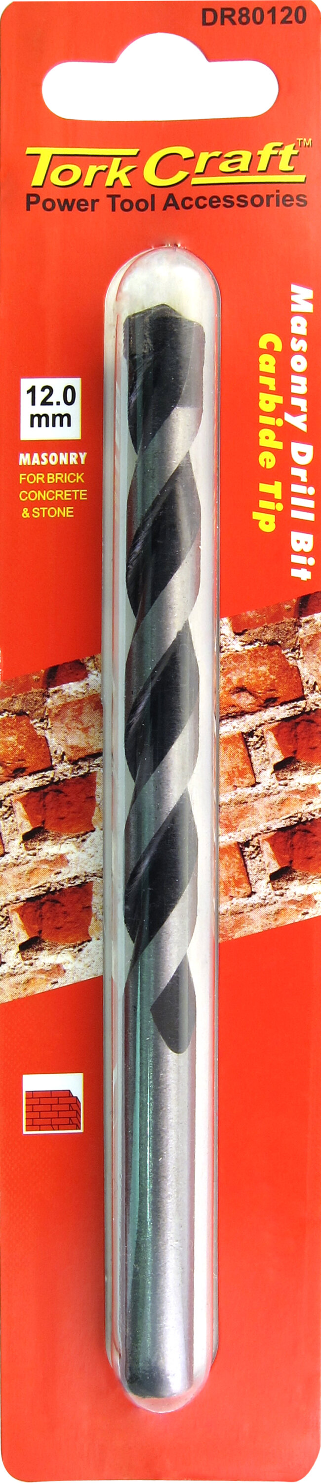 Tork Craft Drill Bit Masonry/Concrete 12.0mm (1) Card DR80120