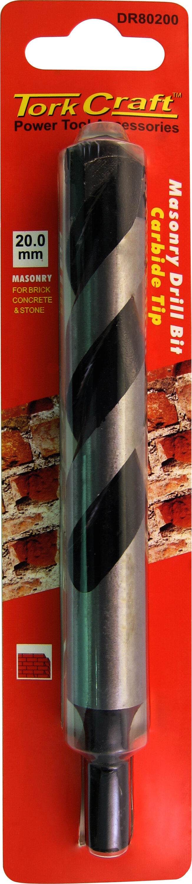 Tork Craft Drill Bit Masonry/Concrete 20.0mm (1) Card DR80200