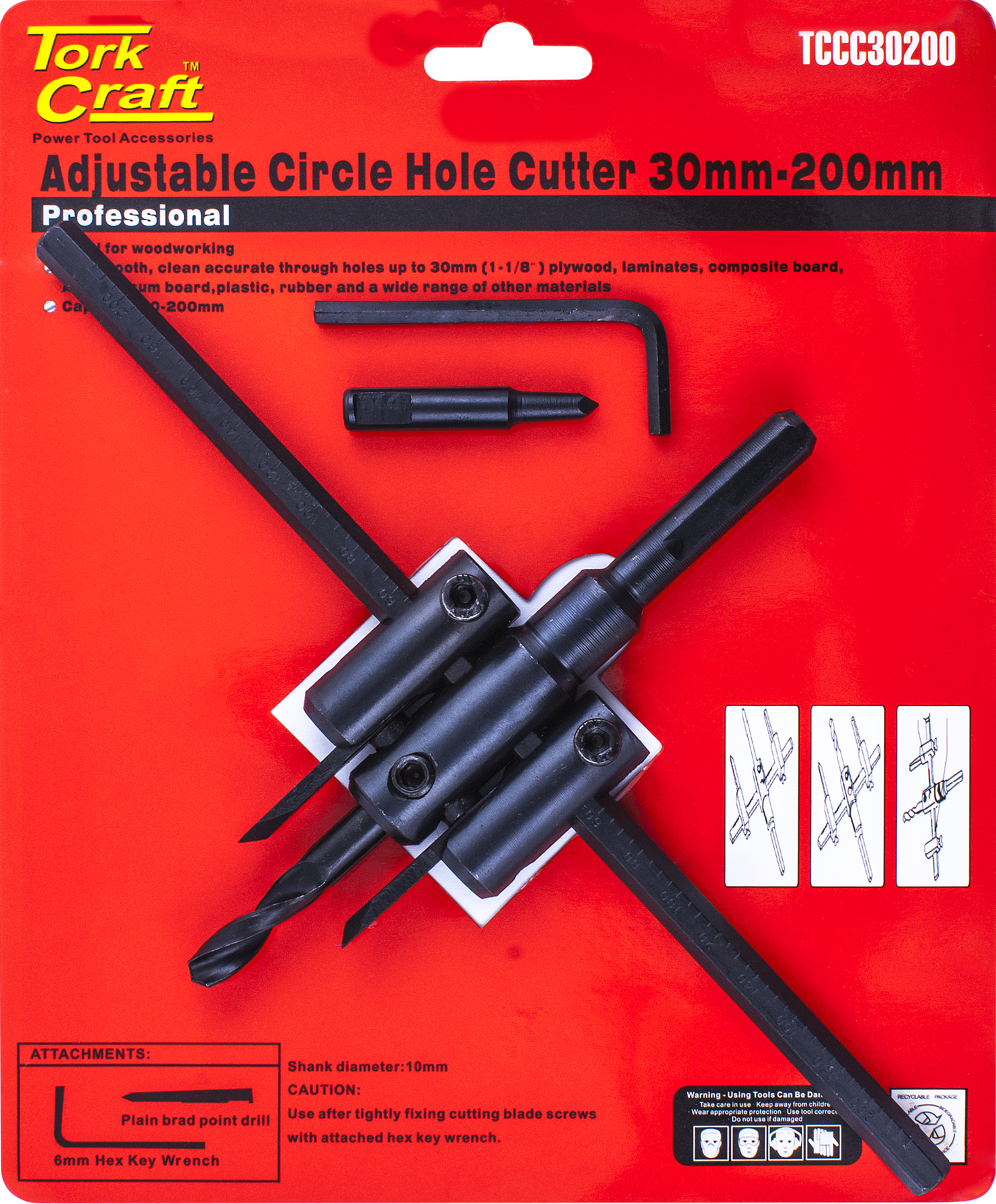 Tork Craft Saw Cutter Circular 30-200mm Adjustable TCCC30200
