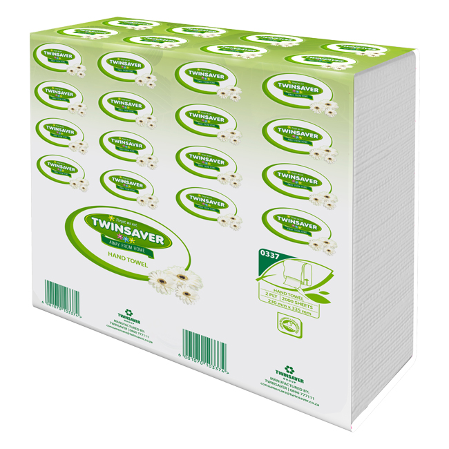 Twinsaver Paper Towel 2 Ply M Fold 240x325mm (100x20 Packs)