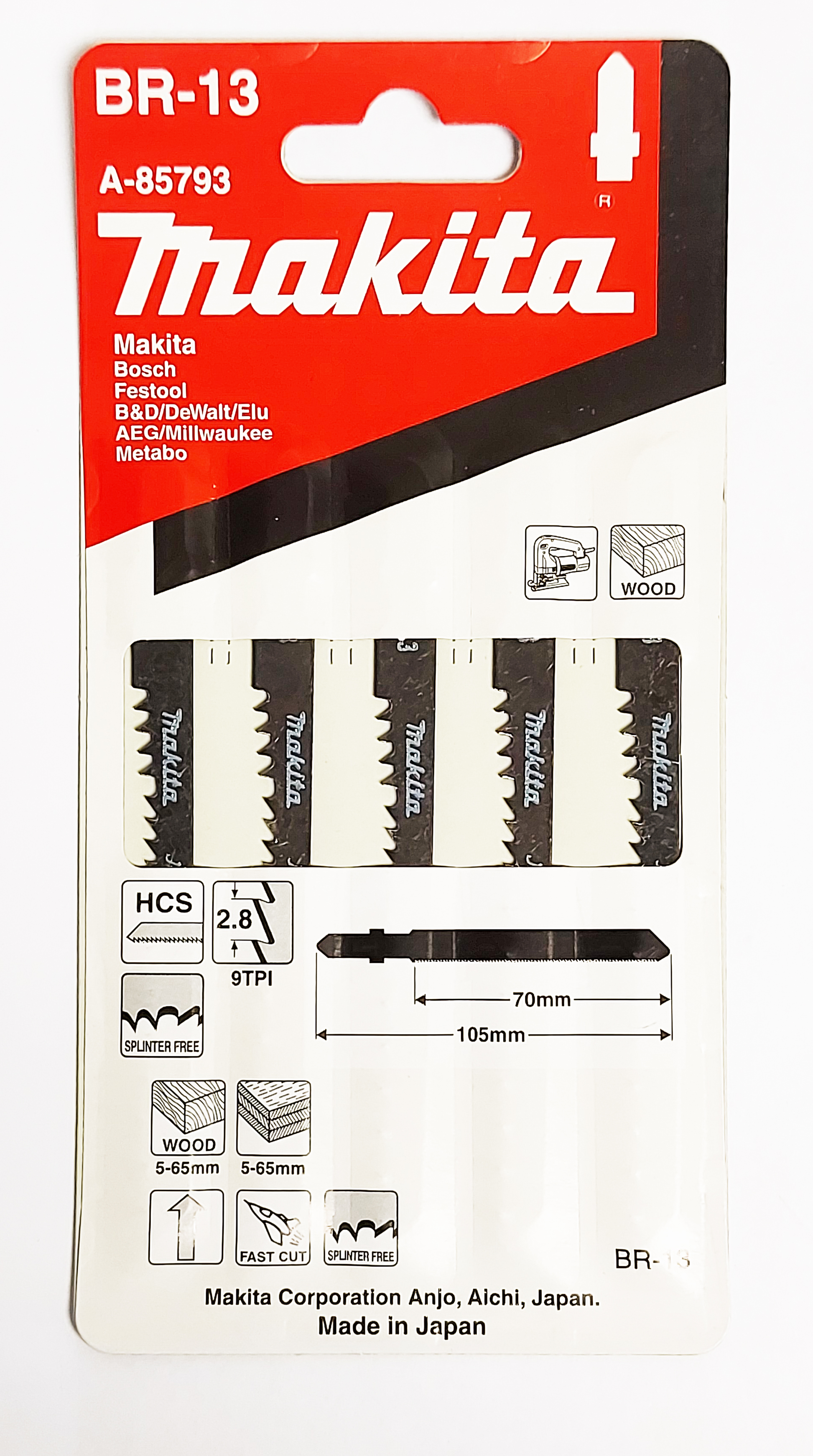 Makita Jigsaw Blade T-Shank BR-13 (5) A-85793