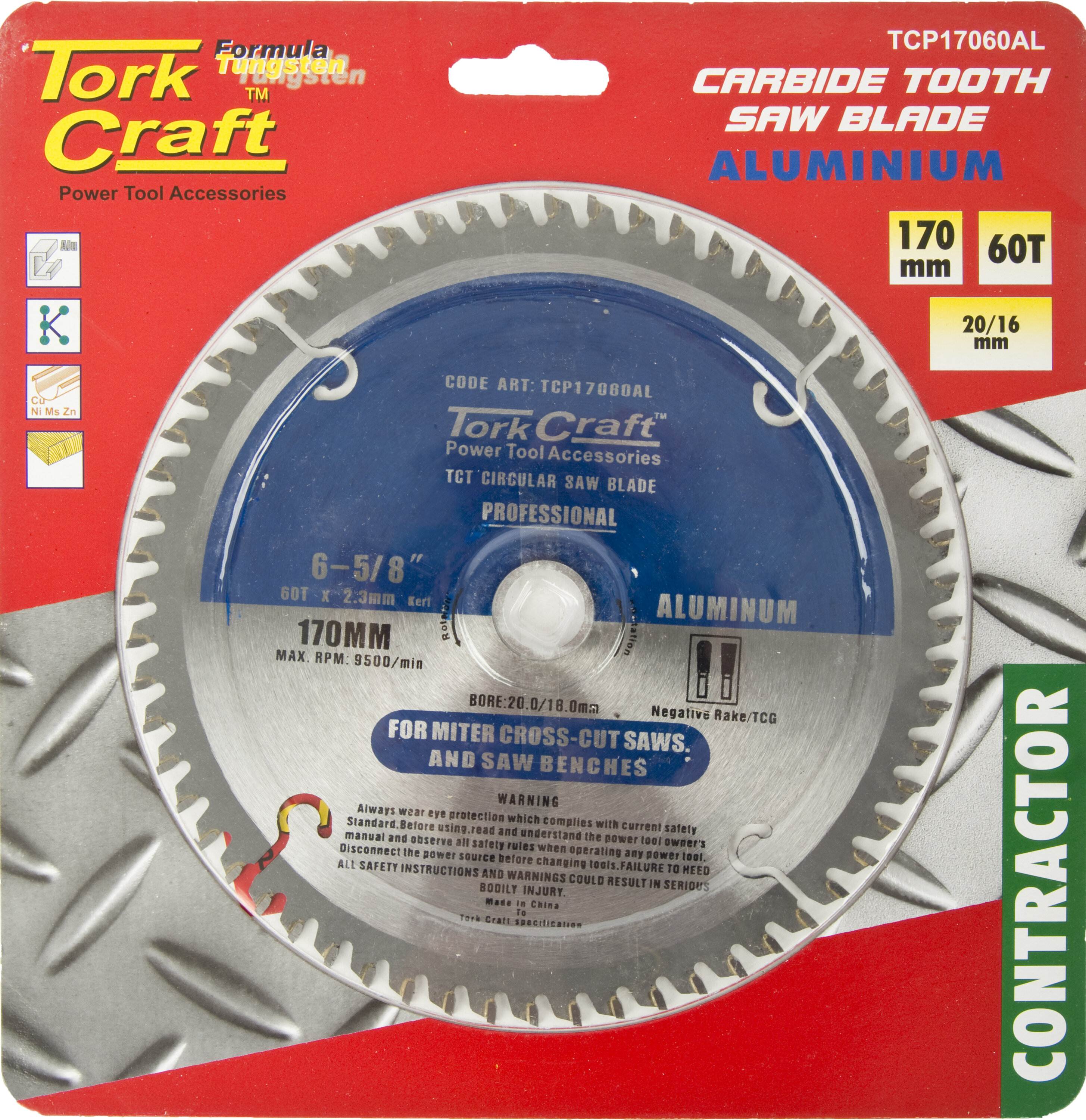 Tork Craft Blade Circular Saw 170x 60T TCP17060AL Aluminium
