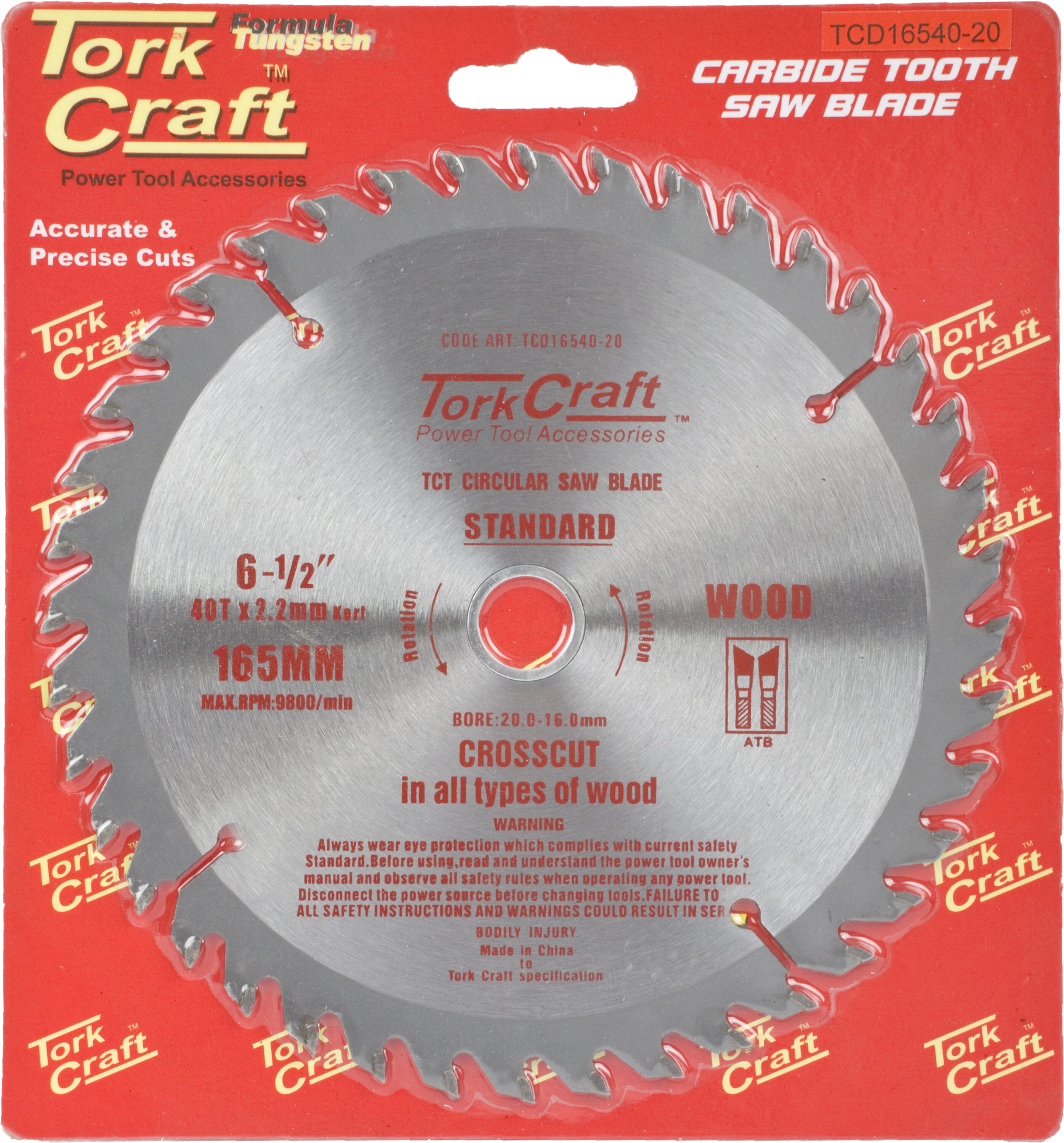 Tork Craft Blade Circular Saw TCT 165x 24T 20/16 GP TCD16540-20