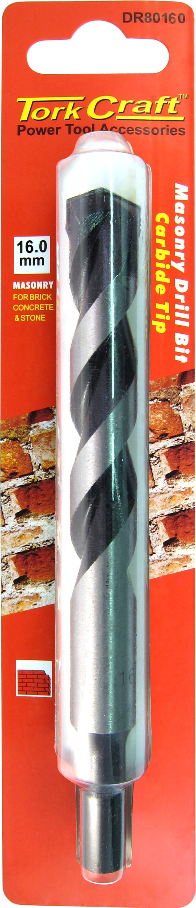 Tork Craft Drill Bit Masonry/Concrete 16.0mm (1) Card DR80160