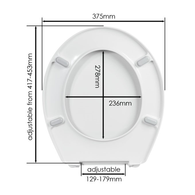Toilet Seat & Cover Thermodur Club 90 S/S Std Adj Hinge 1.6kg
