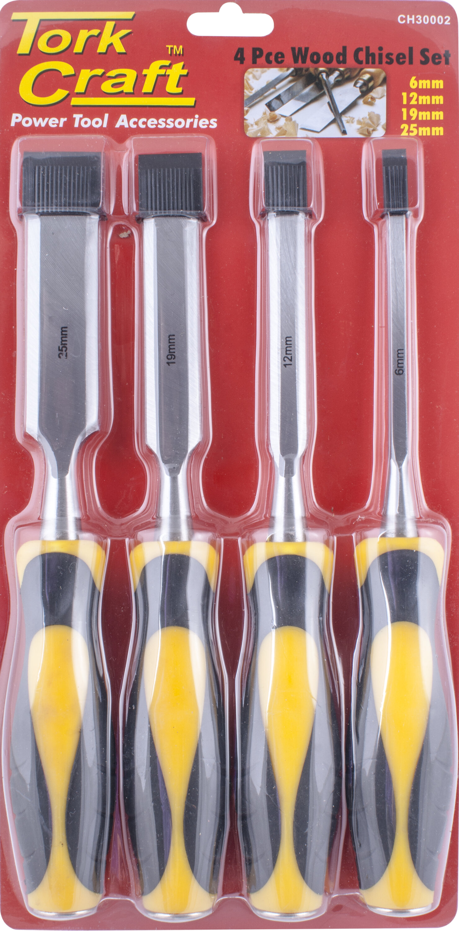 Tork Craft Chisel Wood Set 4Pce Blister