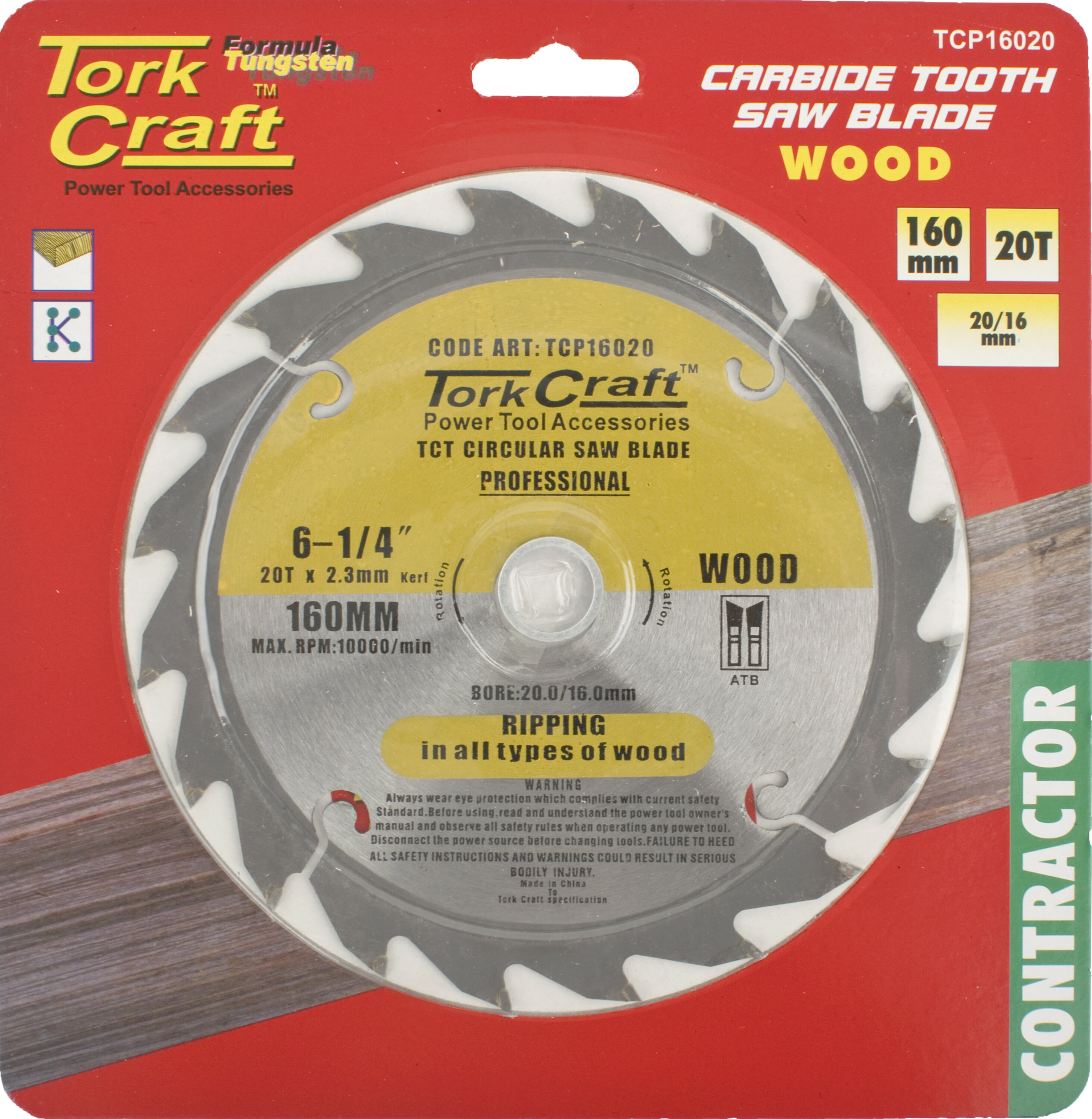 Tork Craft Blade Circular Saw TCT 160x20T 30/1/20/16 Contractor TCP160