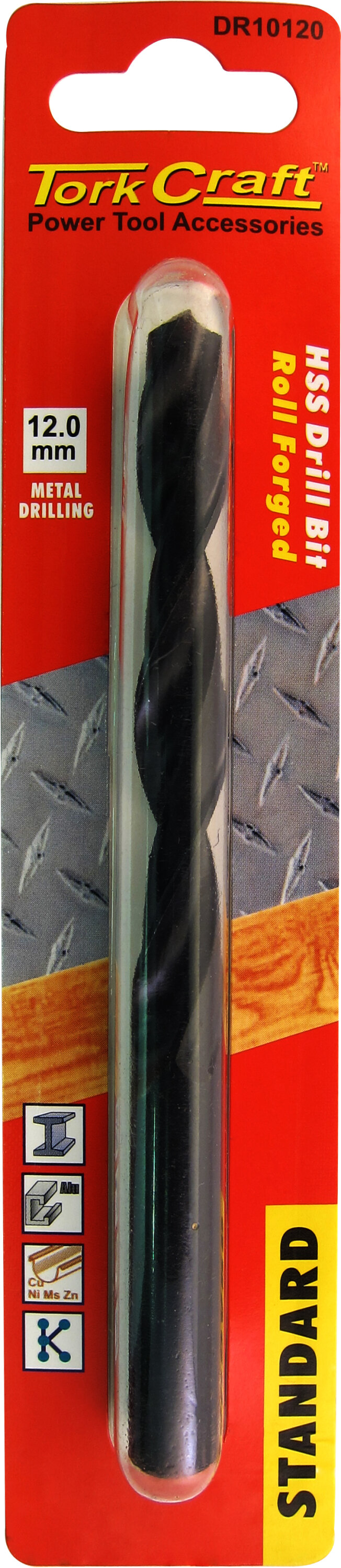Tork Craft Drill Bit HSS Standard 12.0mm ( 1) Card DR10120