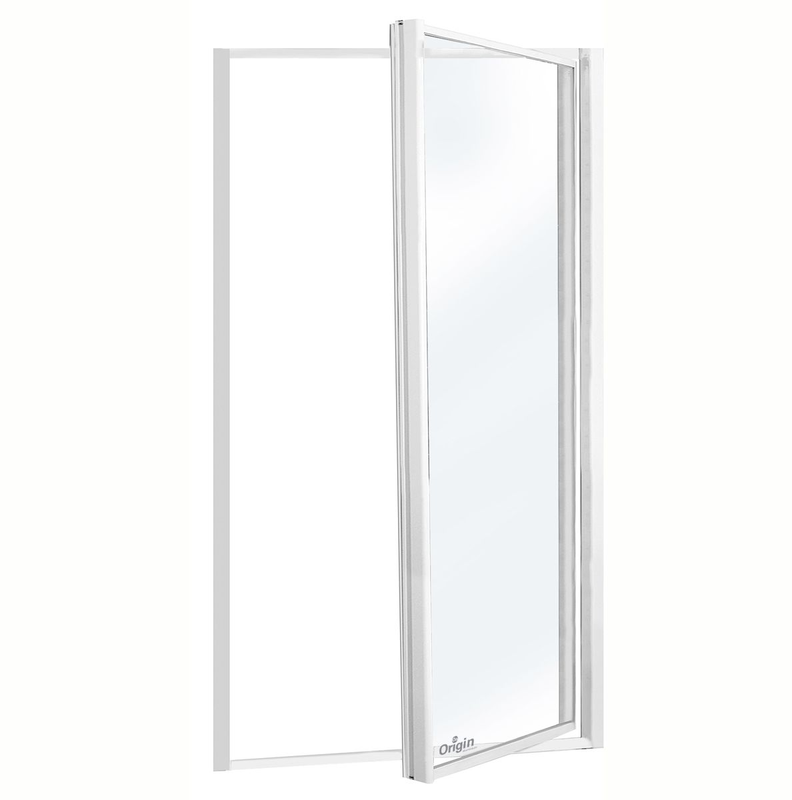 Origin Pivot Shower Door White Clear 850x1800mm