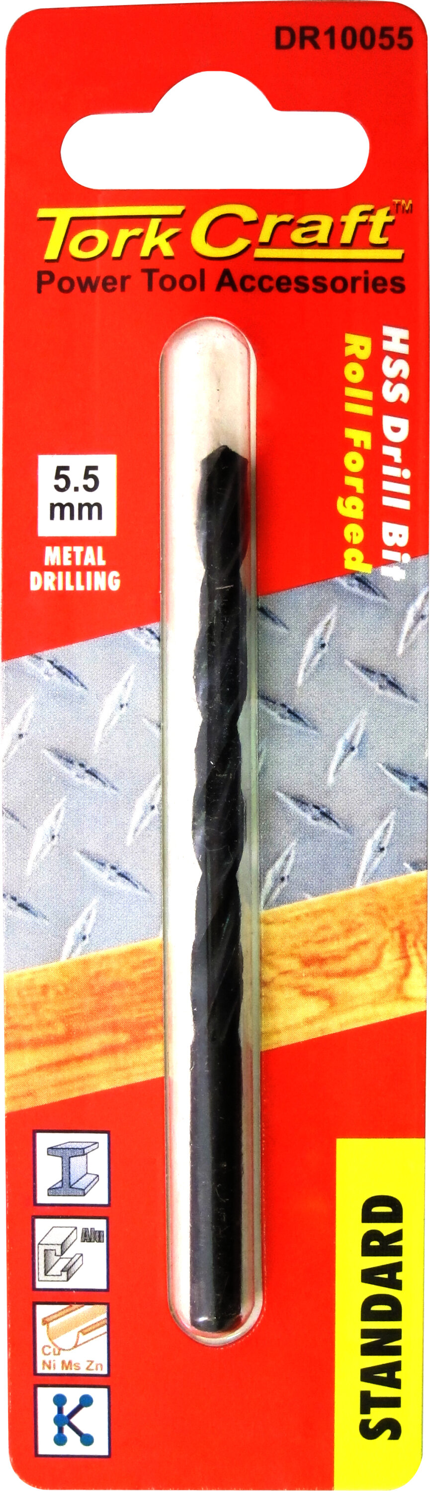 Tork Craft Drill Bit HSS Standard 5.5mm ( 1) Card DR10055
