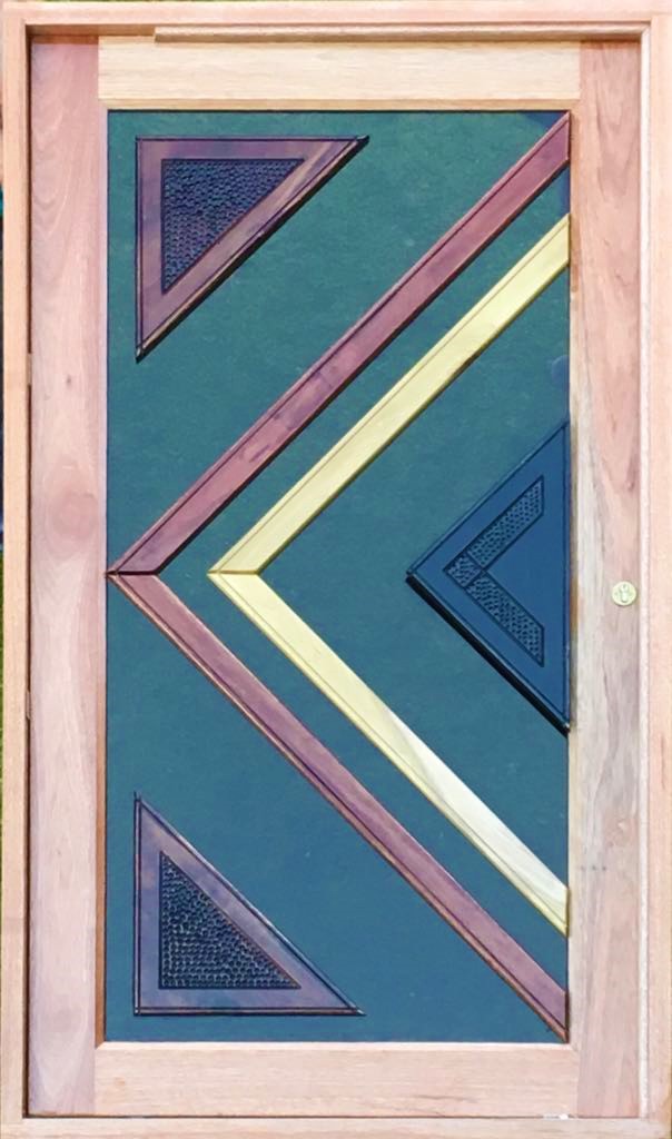 Door Hardwood Pivot 1200x2100 Triangle Smoke Glass