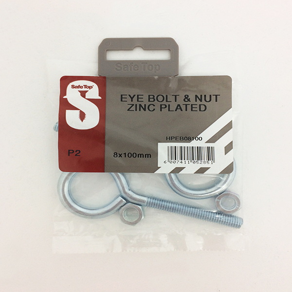 Safetop Bolt Eye & Nut ZP 8x100mm ( 2) HPEB08101