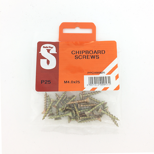 Safetop Chipboard Screw Pozi No.8 4.0x 25mm (25)