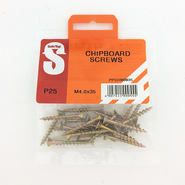 Safetop Chipboard Screw Pozi No.8 4.0x35mm (25)