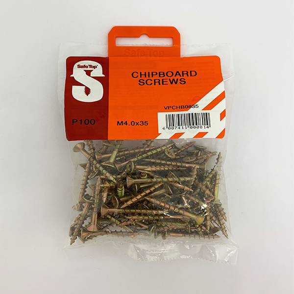 Safetop Screw Chipboard Pozi No. 8 4.0x 35mm ( 100) VAL834