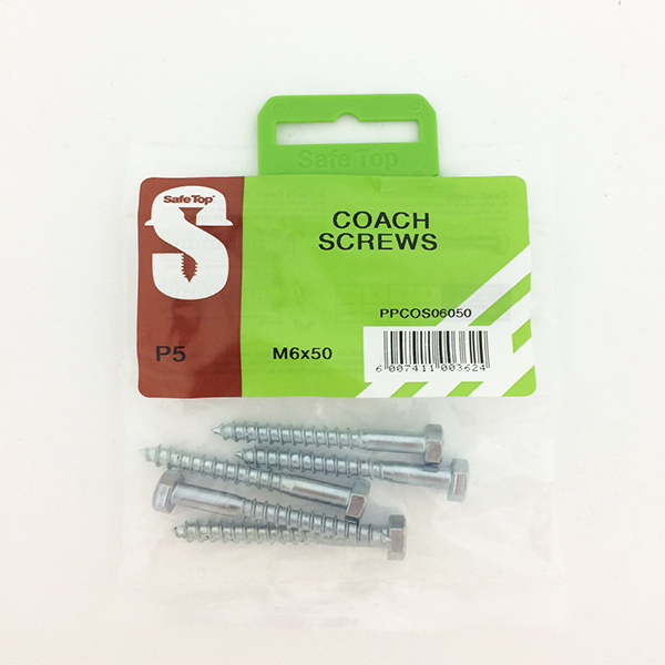 Safetop Coach Screw  6x 50mm (5)