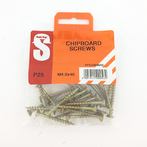 Safetop Chipboard Screw Pozi No.8 4.0x40mm (25)