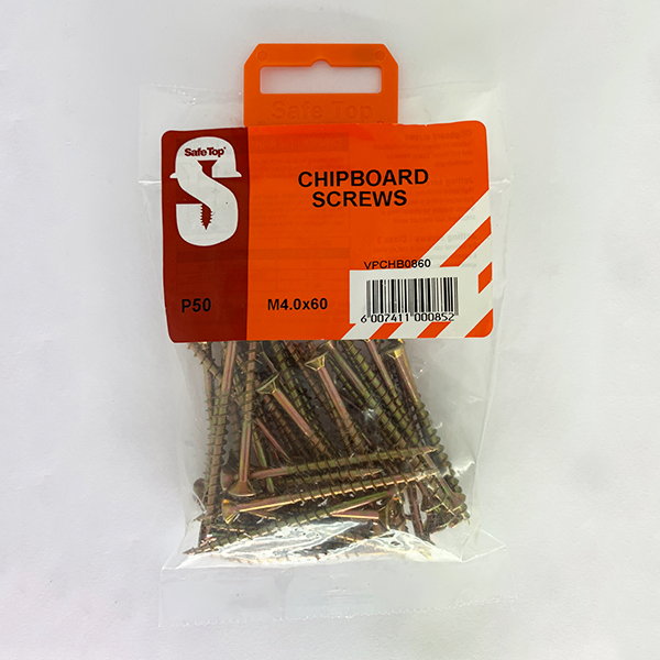 Safetop Screw Chipboard Pozi No. 8 4.0x 60mm ( 50)