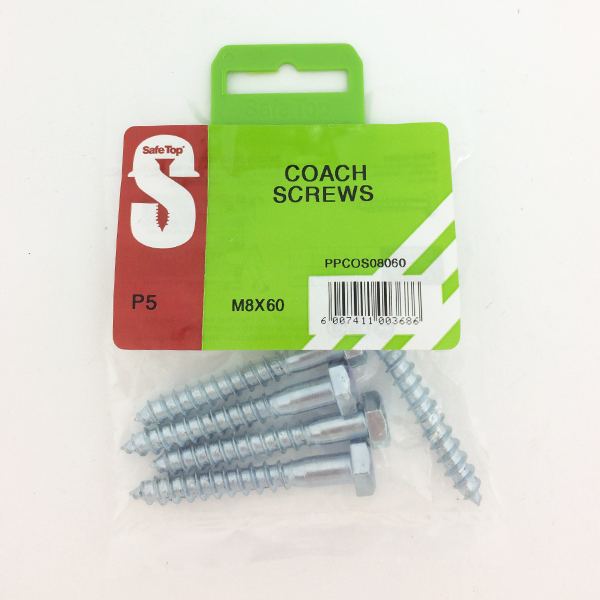 Safetop Coach Screw  8x 60mm (  5)