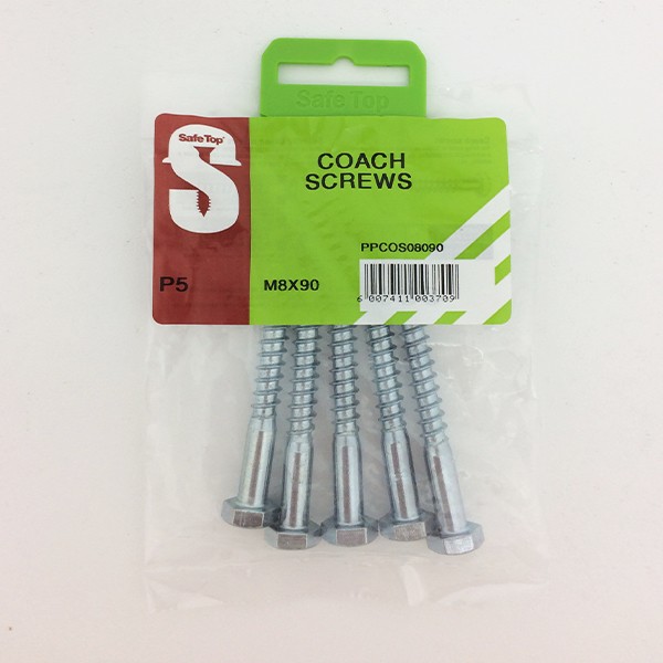 Safetop Coach Screw  8x 90mm (5)