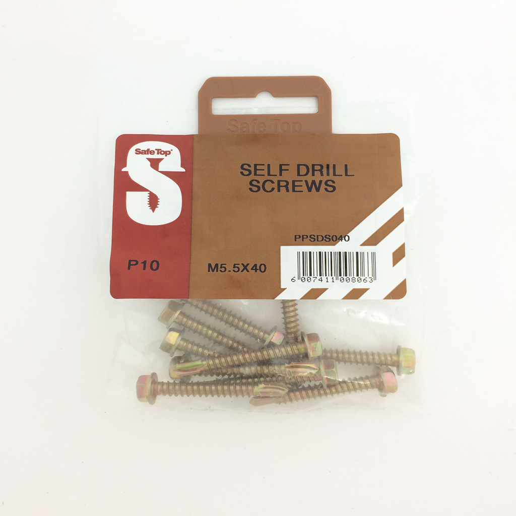 Safetop Screw Tek Self Drill 5.5x40mm No 12 (10)