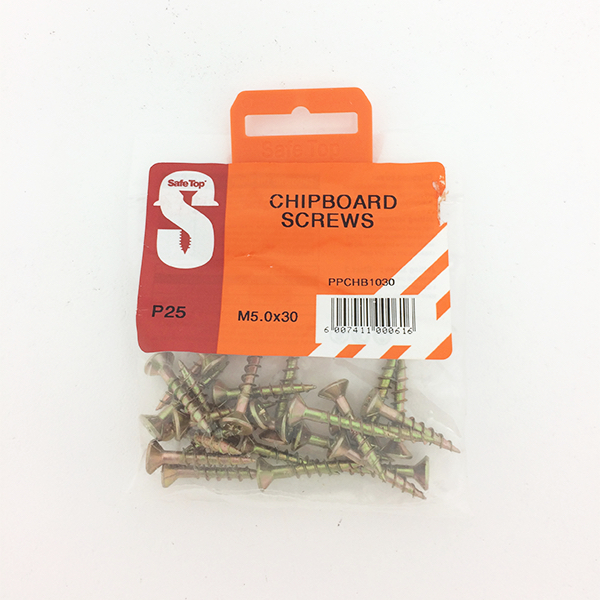 Safetop Screw Chipboard Pozi #10  5.0x 30mm (  25)