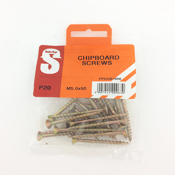 Safetop Chipboard Screw Pozi No.10 5.0x50mm (20)