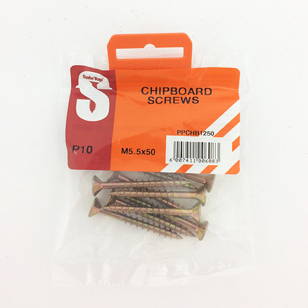 Safetop Screw Chipboard Pozi #12  6.0x 50mm (  10)