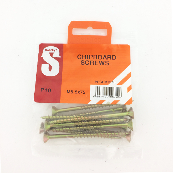 Safetop Screw Chipboard 5.5x 75mm (10)
