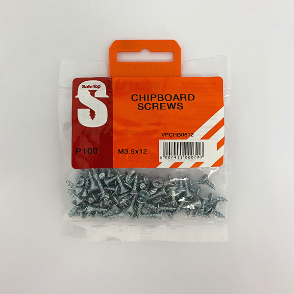 Safetop Chipboard Screw Pozi No.6 3.5x12mm (100)
