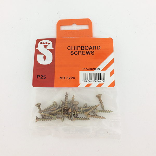 Safetop Screw Chipboard Pozi # 6  3.5x 20mm (  25)