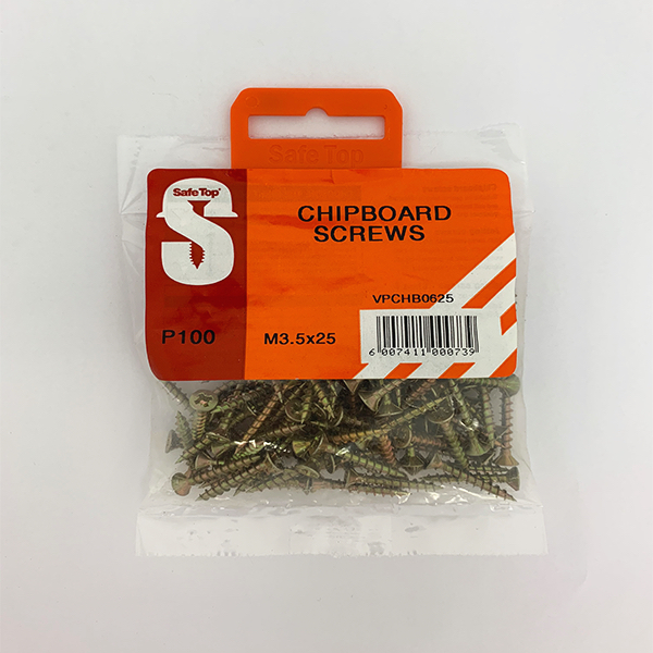 Safetop Chipboard Screw Pozi No.6 3.5x25mm (100)