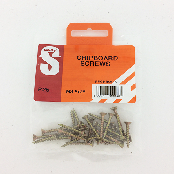 Safetop Chipboard Screw Pozi No.6 3.5x25mm (25)