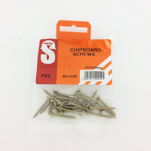 Safetop Chipboard Screw Pozi No.6 3.5x30mm (25)