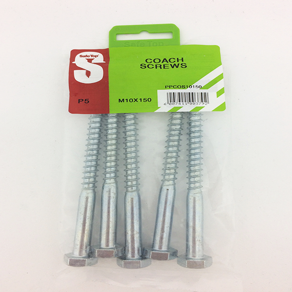 Safetop Coach Screw 10x150mm (5)