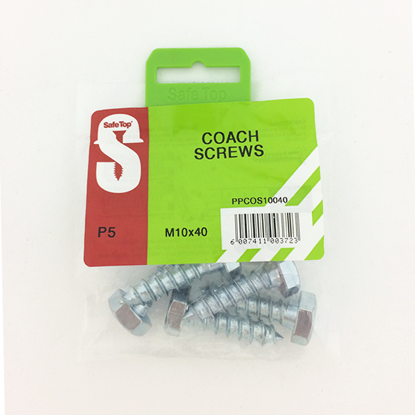 Safetop Coach Screw 10x 40mm (  5)