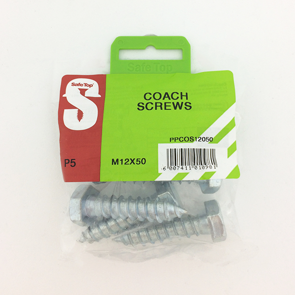 Safetop Coach Screw 12x 50mm ( 5)