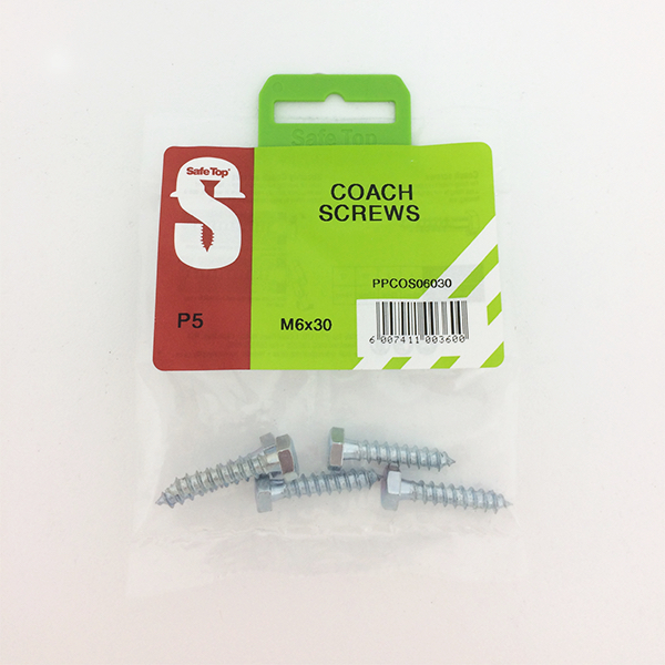 Safetop Coach Screw  6x 30mm (  5)