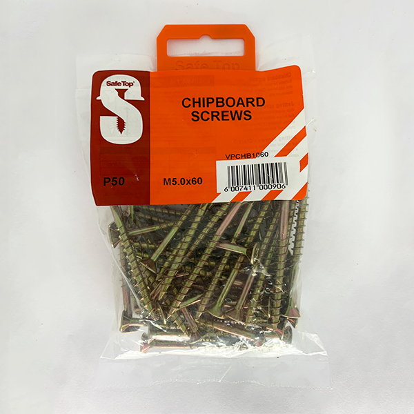 Safetop Screw Chipboard Pozi #10  5.0x 60mm ( 50)