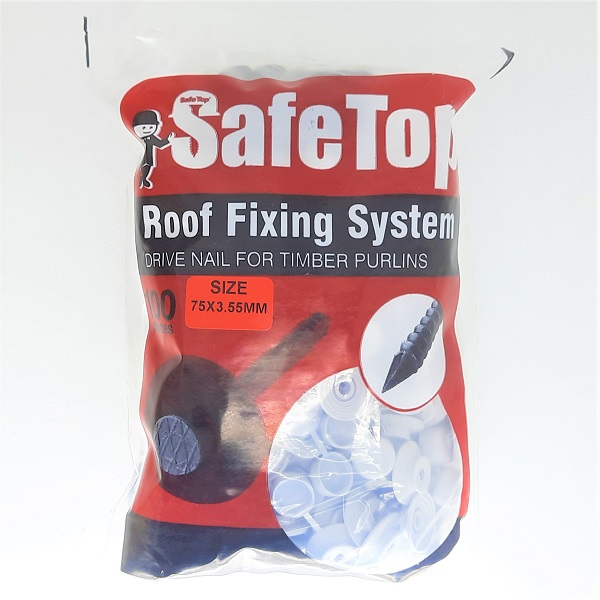 Safetop Screw Polyfix 75mm White (100)
