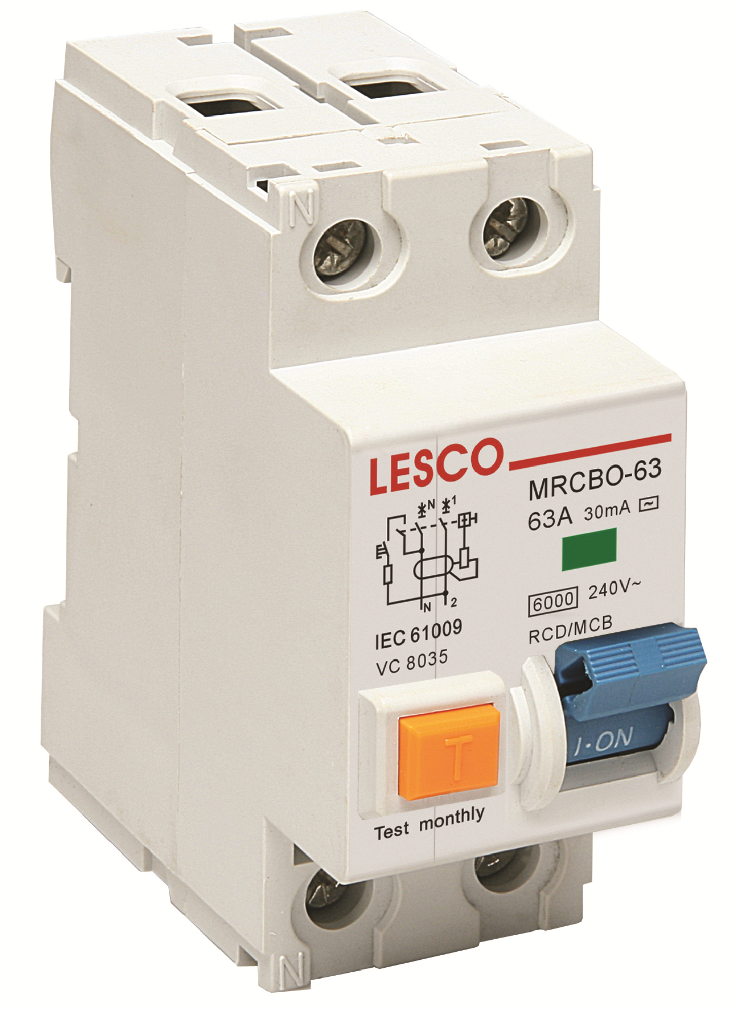 Lesco Earth Leakage 63AMP 1Pole & Neutral E0001423 30MA (NOP) Din