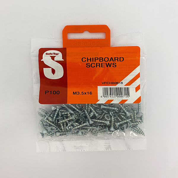 Safetop Screw Chipboard Pozi # 6  3.5x 16mm ( 100) VAL616