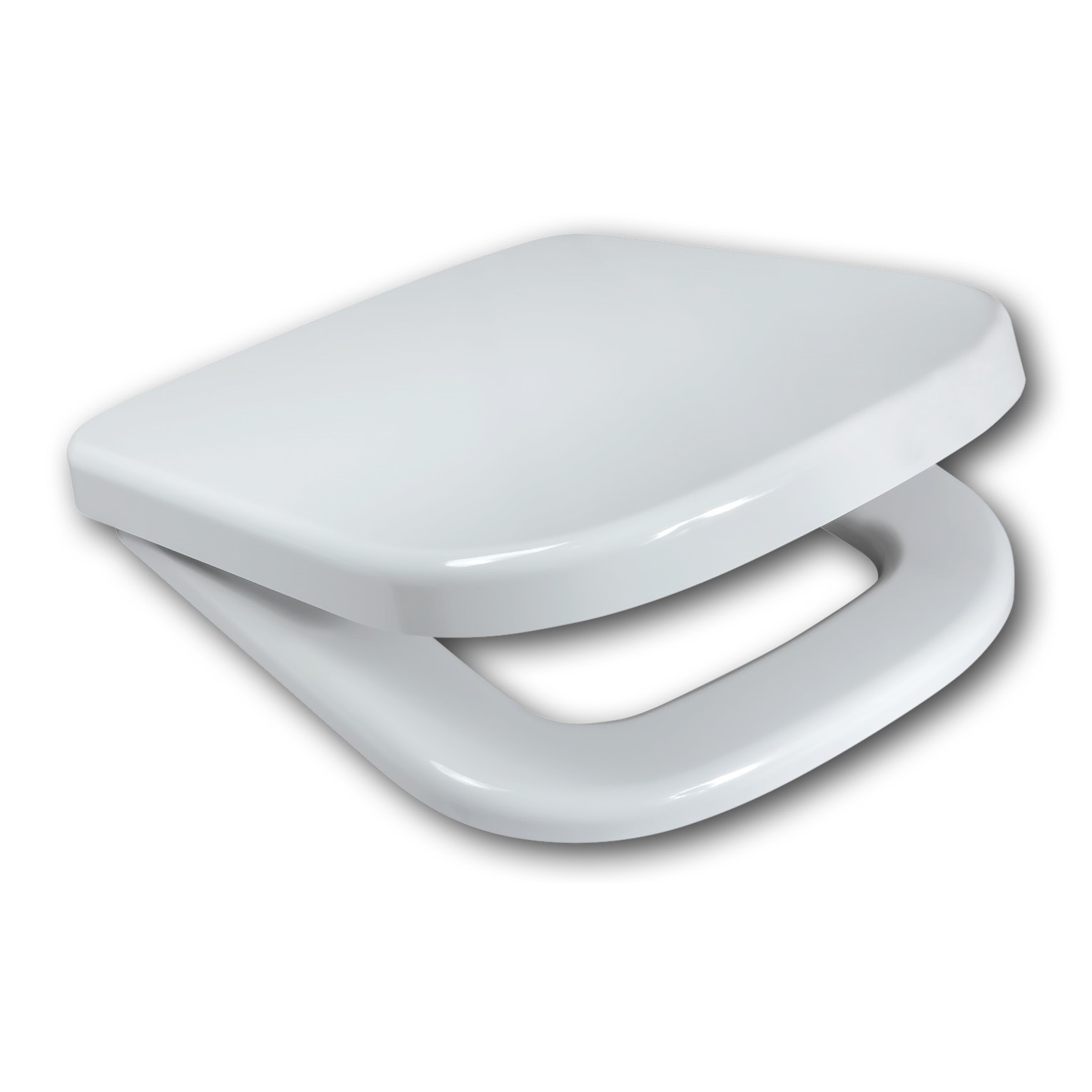Toilet Seat Mirage White M-1 With Inox Hinge