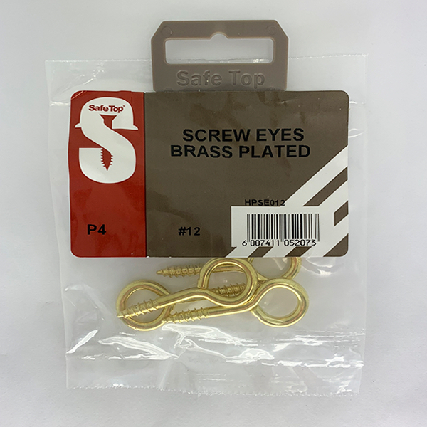 Safetop Screw Eye Brass No. 12 ( 4) HPSE011