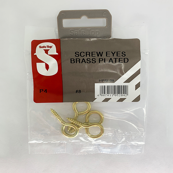 Safetop Screw Eye Brass No.8 ( 4) HPSE08